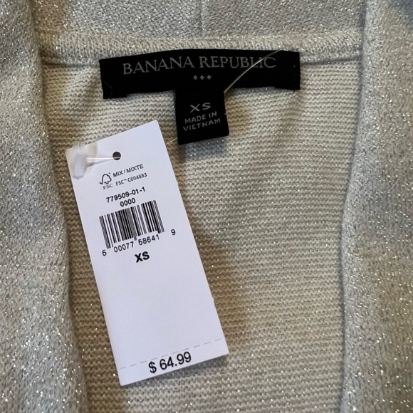 NWT Banana Republic Gray Lurex Knit Wrap Size XS - Picture 4 of 4